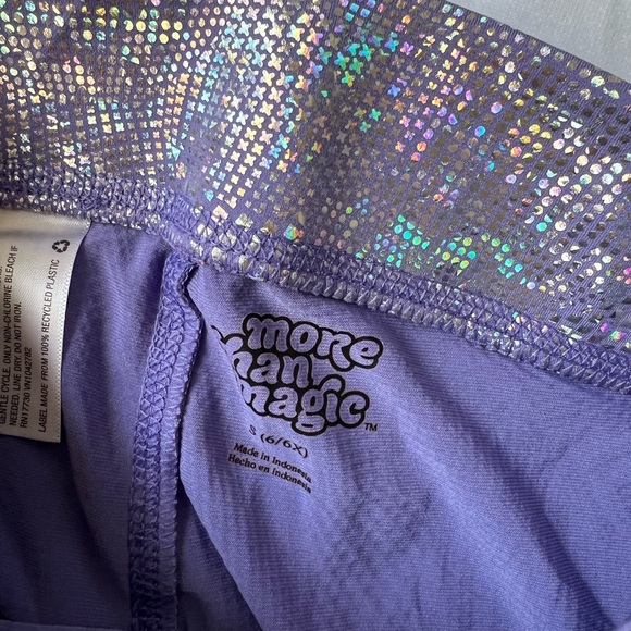 S More Than Magic Girls Legging 6 6X Purple Snake Skin Shimmer Shine Unicorn - Picture 5 of 6